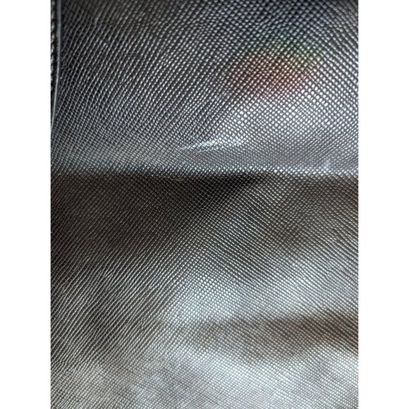 London Fog Black Leather-Like Large Tote Satchel Bag With Silver Hardware & Dual - Picture 4 of 11